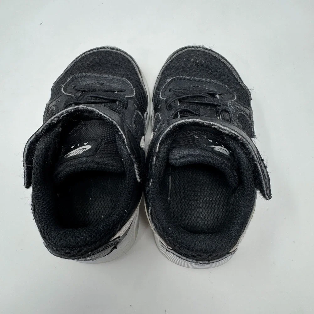 Nike Air Sneakers Black White Hook & Loop Mesh Low Top Toddler Size 6 C